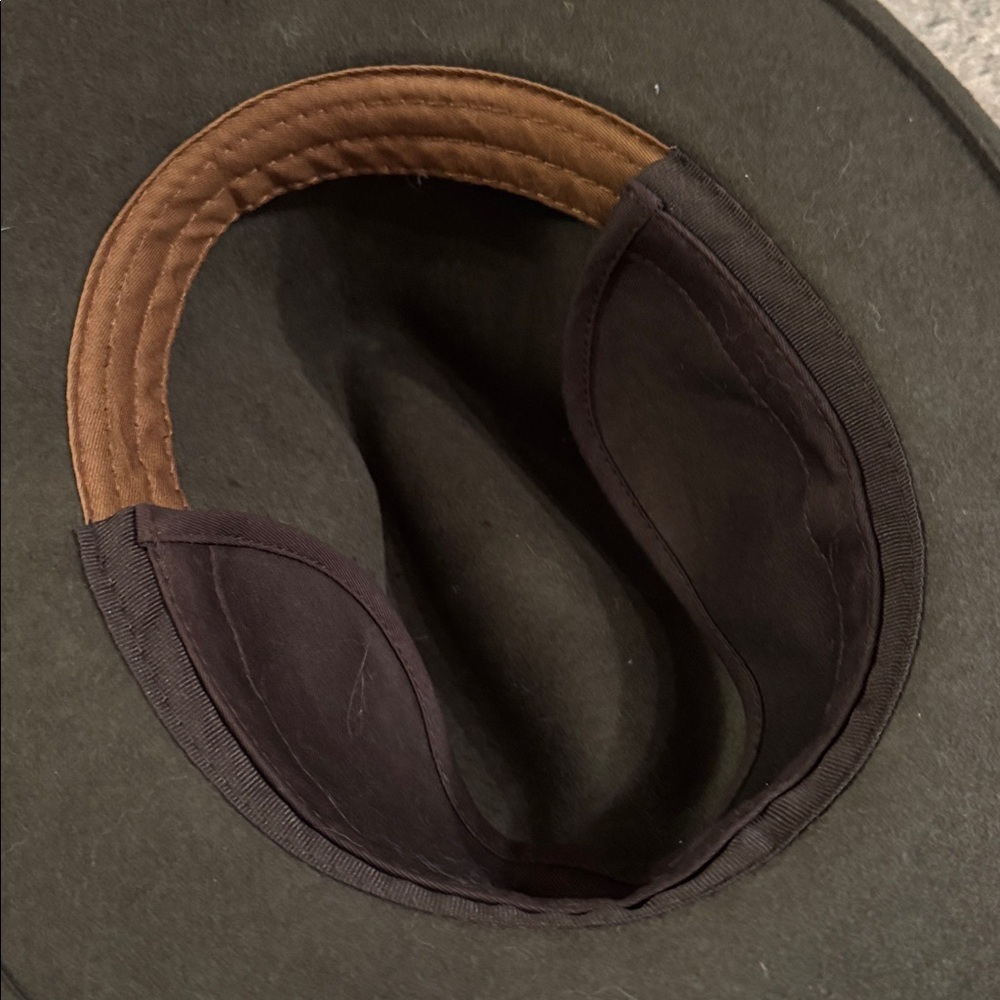 Broner Dark Brown Wool Felt Outback Fedora Hat - Picture 3 of 4